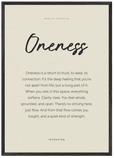 Oneness Word of Intention Framed print A1 (59.4 x 84.1 cm) Black frame Linen paper