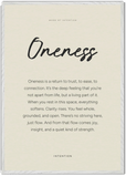 Oneness Word of Intention Framed print 70x100 cm / 28x40″ White frame Linen paper