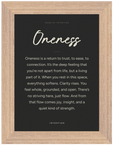 Oneness Word of Intention Framed print 70x100 cm / 28x40″ Wood frame Carbon paper