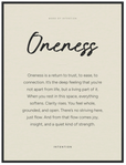 Oneness Word of Intention Framed print 60x80 cm / 24x32″ Black frame Linen paper