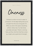 Oneness Word of Intention Framed print 13x18 cm / 5x7″ Black frame Linen paper