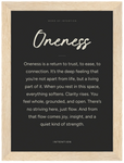 Oneness Word of Intention Framed print 13x18 cm / 5x7″ Wood frame Carbon paper