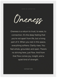 Oneness Word of Intention Framed print 21x29.7 cm / 8x12" White frame Carbon paper