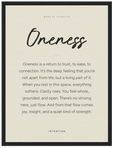 Oneness Word of Intention Framed print 30x40 cm / 12x16″ Black frame Linen paper
