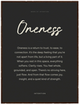 Oneness Word of Intention Framed print 30x40 cm / 12x16″ Dark wood frame Carbon paper