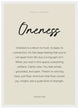 Oneness Word of Intention Framed print A3 (29.7 x 42 cm) White frame Linen paper