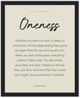 Oneness Word of Intention Framed print 40x50 cm / 16x20″ Black frame Linen paper