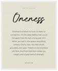 Oneness Word of Intention Framed print 40x50 cm / 16x20″ White frame Linen paper