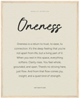 Oneness Word of Intention Framed print 40x50 cm / 16x20″ Wood frame Linen paper