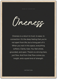 Oneness Word of Intention Framed print A2 (42 x 59.4 cm) Wood frame Carbon paper