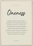 Oneness Word of Intention Framed print A2 (42 x 59.4 cm) Wood frame Linen paper