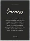 Oneness Word of Intention Framed print 50x70 cm / 20x28″ Black frame Carbon paper