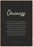 Oneness Word of Intention Framed print A1 (59.4 x 84.1 cm) Dark wood frame Carbon paper