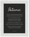 Patience Word of Intention Framed print 13x18 cm / 5x7″ White frame Carbon paper