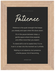 Patience Word of Intention Framed print 13x18 cm / 5x7″ Wood frame Carbon paper