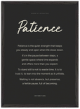 Patience Word of Intention Framed print A2 (42 x 59.4 cm) Black frame Carbon paper
