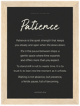 Patience Word of Intention Framed print 13x18 cm / 5x7″ Wood frame Carbon paper