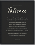 Patience Word of Intention Framed print 30x40 cm / 12x16″ Black frame Carbon paper