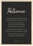 Patience Word of Intention Framed print A3 (29.7 x 42 cm) Wood frame Carbon paper