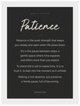 Patience Word of Intention Framed print A2 (42 x 59.4 cm) White frame Carbon paper