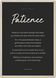 Patience Word of Intention Framed print A2 (42 x 59.4 cm) Wood frame Carbon paper