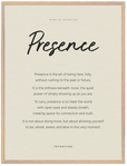 Presence Word of Intention Framed print 60x80 cm / 24x32″ Wood frame Linen paper