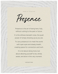 Presence Word of Intention Framed print 13x18 cm / 5x7″ White frame Linen paper