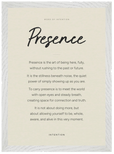 Presence Word of Intention Framed print A3 (29.7 x 42 cm) White frame Linen paper