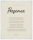 Presence Word of Intention Framed print 40x50 cm / 16x20″ White frame Linen paper