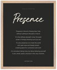 Presence Word of Intention Framed print 40x50 cm / 16x20″ Wood frame Carbon paper