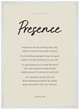 Presence Word of Intention Framed print A2 (42 x 59.4 cm) White frame Linen paper