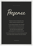 Presence Word of Intention Framed print 50x70 cm / 20x28″ White frame Carbon paper