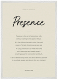 Presence Word of Intention Framed print 50x70 cm / 20x28″ White frame Linen paper