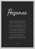 Presence Word of Intention Framed print 70x100 cm / 28x40″ White frame Carbon paper