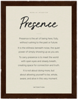 Presence Word of Intention Framed print 60x80 cm / 24x32″ Dark wood frame Linen paper