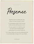 Presence Word of Intention Framed print 60x80 cm / 24x32″ Wood frame Linen paper