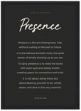 Presence Word of Intention Framed print 21x29.7 cm / 8x12" Black frame Carbon paper