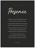 Presence Word of Intention Framed print A3 (29.7 x 42 cm) Black frame Carbon paper