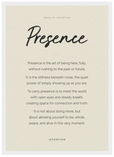 Presence Word of Intention Framed print A3 (29.7 x 42 cm) White frame Linen paper