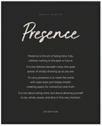 Presence Word of Intention Framed print 40x50 cm / 16x20″ Black frame Carbon paper