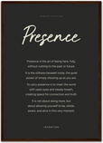 Presence Word of Intention Framed print A2 (42 x 59.4 cm) Dark wood frame Carbon paper