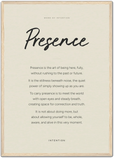 Presence Word of Intention Framed print A2 (42 x 59.4 cm) Wood frame Linen paper