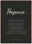 Presence Word of Intention Framed print 50x70 cm / 20x28″ Dark wood frame Carbon paper