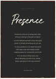 Presence Word of Intention Framed print A1 (59.4 x 84.1 cm) Dark wood frame Carbon paper