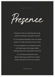 Presence Word of Intention Framed print 70x100 cm / 28x40″ White frame Carbon paper