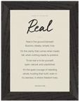Real Word of Intention Framed print 13x18 cm / 5x7″ Black frame Linen paper