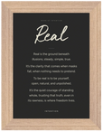 Real Word of Intention Framed print 13x18 cm / 5x7″ Wood frame Carbon paper