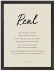 Real Word of Intention Framed print 30x40 cm / 12x16″ Black frame Linen paper