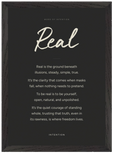 Real Word of Intention Framed print 50x70 cm / 20x28″ Black frame Carbon paper