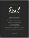 Real Word of Intention Framed print 60x80 cm / 24x32″ Black frame Carbon paper